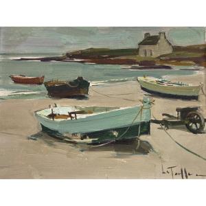 Boats In Concarneau By Jean-louis Le Toullec