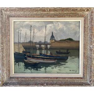 Olivier Séry, Port Of Concarneau, Oil On Canvas