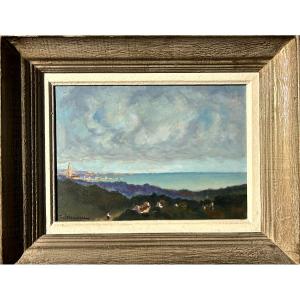 Fernand Jeanneau, Off The Coast Of Camaret, Oil On Panel