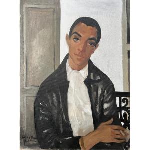 Male Portrait, Oil On Canvas, Undeciphered Signature