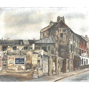 Germain Delatousche, Rue Esquirol Paris 13th, Oil On Canvas