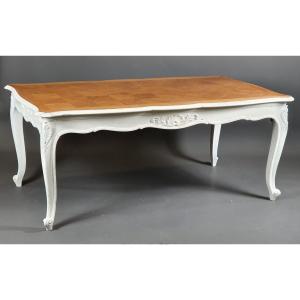 Regency Style Dining Table In White Lacquered Wood