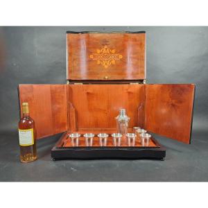 Large Charles X Style Cocktail Bar In Marquetry
