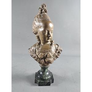 Terracotta Bust Of Young Girl Signed Fernand Cian 
