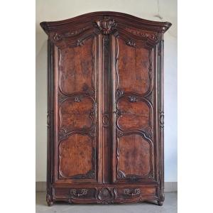 Louis XV Wedding Wardrobe In Carved Walnut