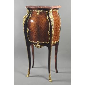 Louis XV Style Meuble d'Appui In Marquetry And Gilt Bronze