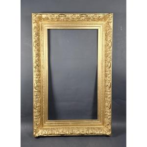 Large Napoleon III Frame In Wood And Gilded Stucco - 150cm X 100cm