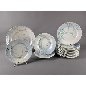 Part Of A Table Service With "mistletoe" Design By Edmond Lachenal, Keller And Guerin