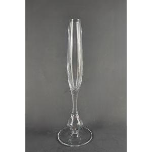 Large Baccarat Crystal Soliflore Vase By Boris Tabacoff, Pavot Model