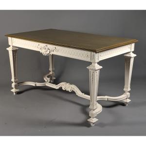 Louis XIV Style Salon Table In Carved And Lacquered Walnut