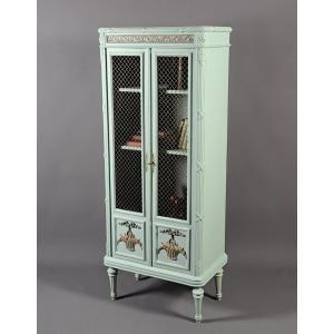 Small Louis XVI-style Bookcase In Lacquered Wood