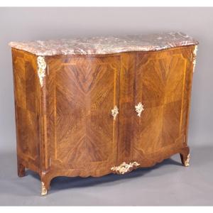 Large Sideboard In Rosewood Marquetry And Gilt Bronze