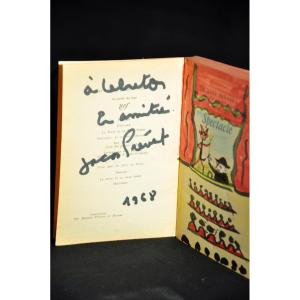 Jacques Prévert Show Edition Pocket Book Signed With Drawing (1968)