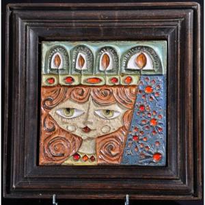Ceramic Tiles By Roland Zobel, Les Cyclades Ceramics Workshop, Circa 1980