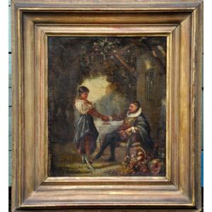 Oil On Cardboard, Illegible Signature, 19th Century