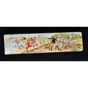 Children's Pencil Case With Colonialist Decoration Circa 1880