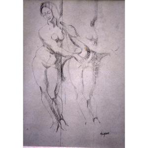 Drawing Leda And The Swan By André Lhote, In Art Deco Frame