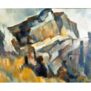 Oil On Canvas Signed Mireille Besson, Dated And Located “my Mountain In Châtillon”.