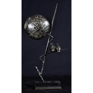 Michel Zadounaisky Sculpture Signed Hammered, Riveted Circa 1940