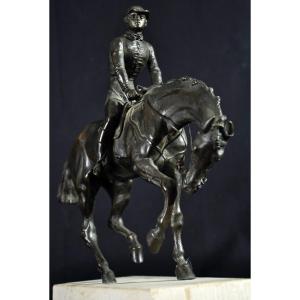 Bronze Jockey On Horseback Attributed To Isidore Jules Bonheur Circa 1880