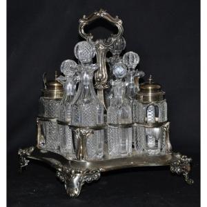 Crystal And Silver-framed Condiment Set