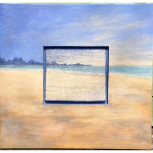 Mixed Media Painting By Mireille Veauvy – Acrylic And Integrated Tapestry
