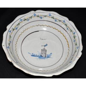 Nevers Earthenware Cup With Revolutionary Decoration, 18th Century