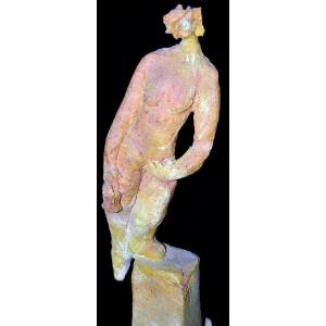 Terracotta Sculpture Signed Michel Wohlfahrt, Circa 1980