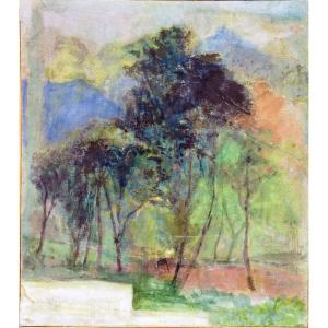 René Schlosser Painting On Canvas Circa 1980