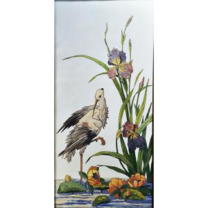 Enamelled Glass Paste Signed Picard Et Cie, Early 20th Century