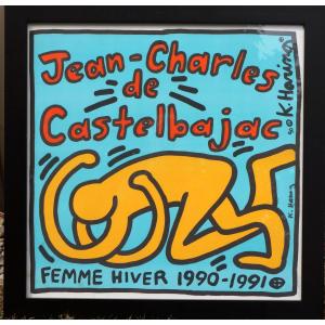 Poster Signed Keith Haring For Jean-charles De Castelbajac