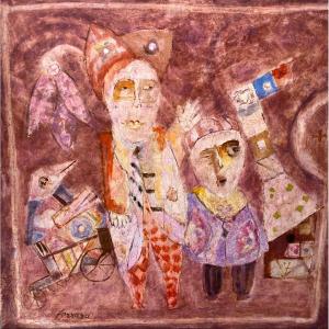Roger Ferrara, Oil Painting On Wood Panel, 20th Century, Signed