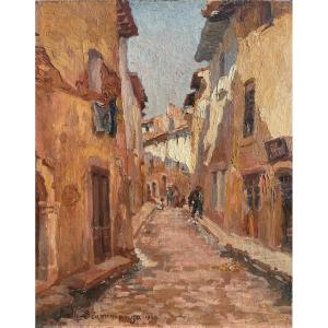 Théodore Jacques Ralli, Oil On Canvas, Signed, Street View