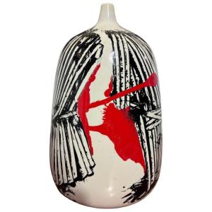 Emilio Scanavino Glazed Ceramic Vase, 20th Century