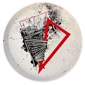 Emilio Scanavino Glazed Ceramic Dish, 20th Century