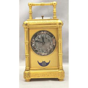 Drocourt Travel Clock With Small Chime/silent And Moon Phase + Carrying Case