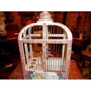 Beautiful Porcelain Cage 19th Time