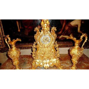 Gilt Bronze Fireplace Surround With Ewers
