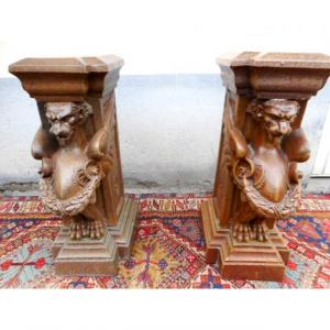 Pair Of Griffons In Selettes