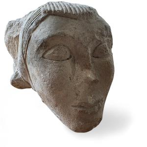 Romanesque Mask - Cornice Element. Oise Valley.