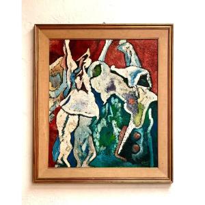 "carnaval En Italie", Huile Sur Toile