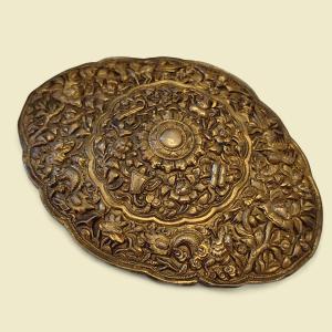 Straits Silver Gilt Belt Buckle (peranakan / Malaysia / Singapore), 1890s.