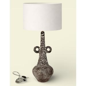 A Very Large Table Lamp In "fatlava", By Marius Giuge, Vallauris, 1960s