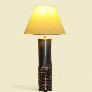 Large "compression" Lamp, Attributed To Jacques Moniquet, 1970s