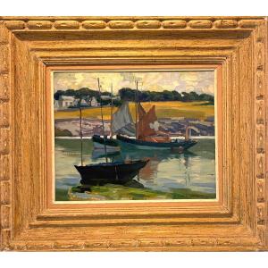 Sydney Lough Thompson (1877-1973) Oil On Canvas , Signed "near Concarneau" Brittany