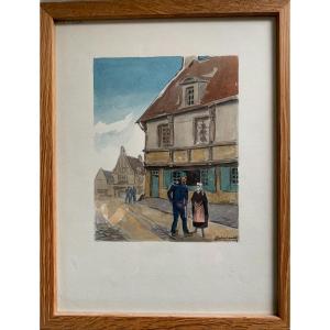 Pierre Abadie Landel (1896-1972). Watercolor