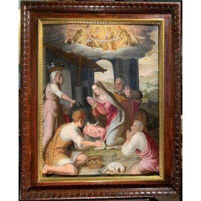 Adoration Of The Shepherds, Attributed To Giovanni Balducci Florence Second Half XVIth Century