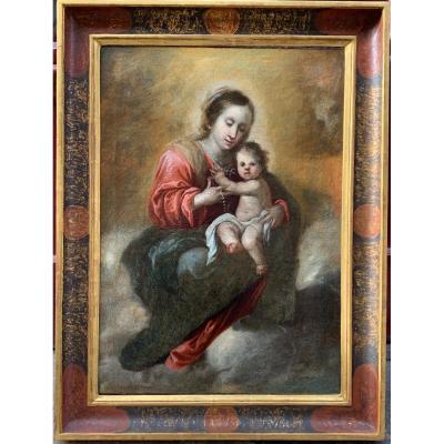 Madonna And Child By Francisco Meneses Osorio Spanish School XVIIth Century