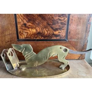 Brass Table Top Cigar Cutter , German Early 20 Th Century 