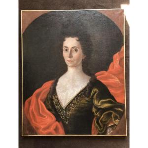 Oil On Canvas Portrait Of Marie Clavel Date 1710 Early 18th Century